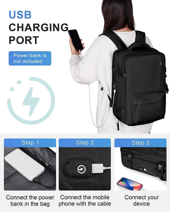 40L Vízálló Utazó Hátizsák Cipőtartóval és USB Porttal – 14” Laptop Méretű