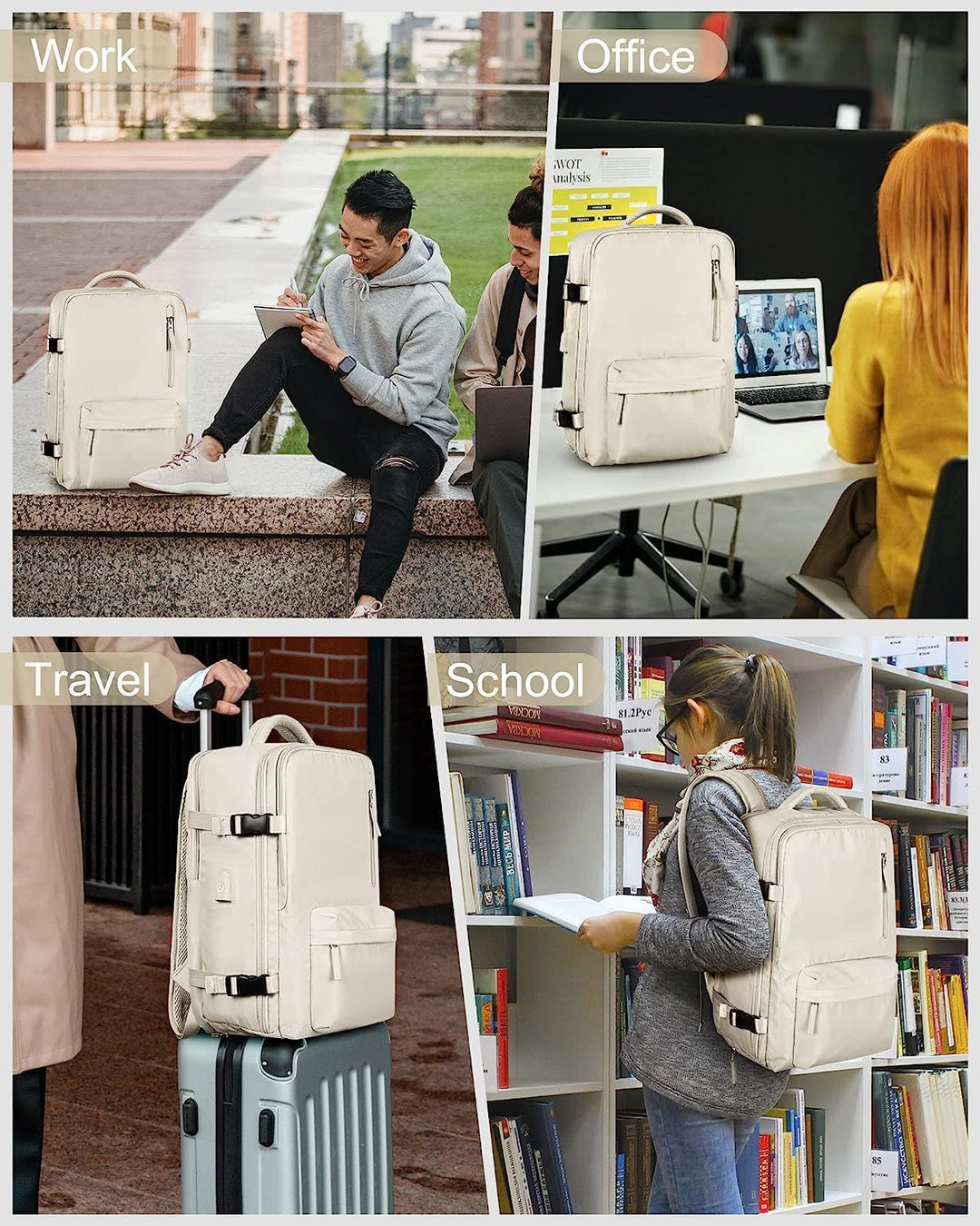 40L Vízálló Utazó Hátizsák Cipőtartóval és USB Porttal – 14” Laptop Méretű