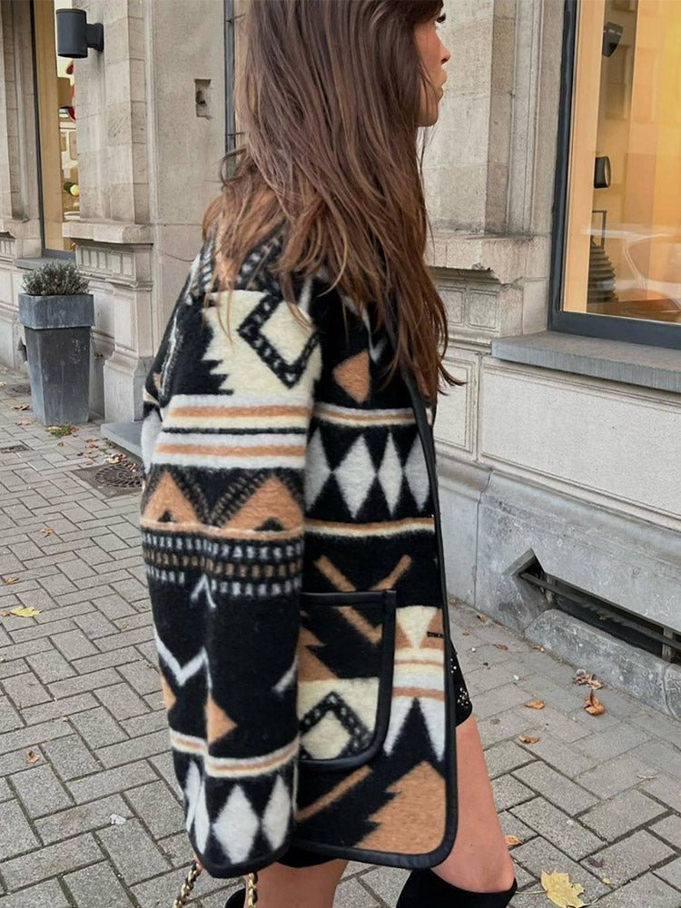 Hölgy őszi kabát nyomattal – Amaris
