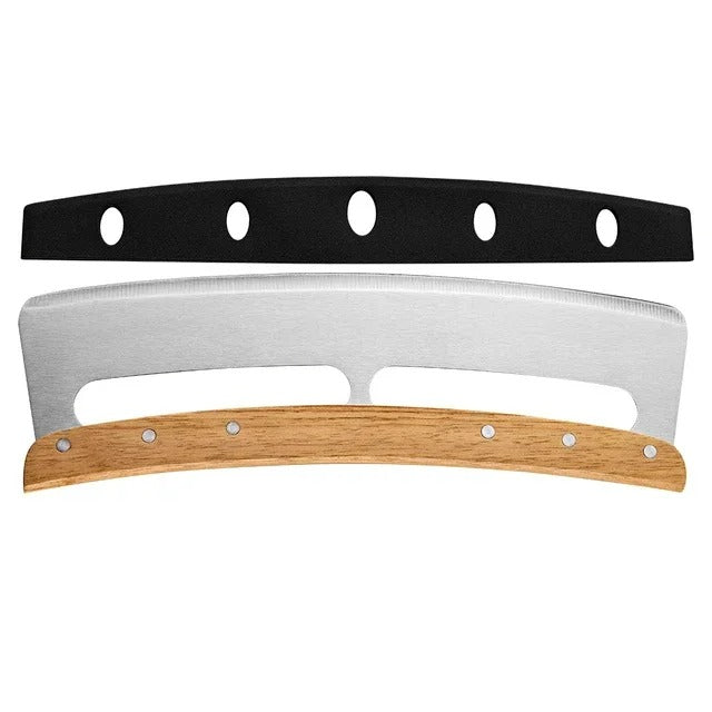 Nagy Pizzavágó Görbített Rozsdamentes Acél Késsel (35 cm) - Bruno