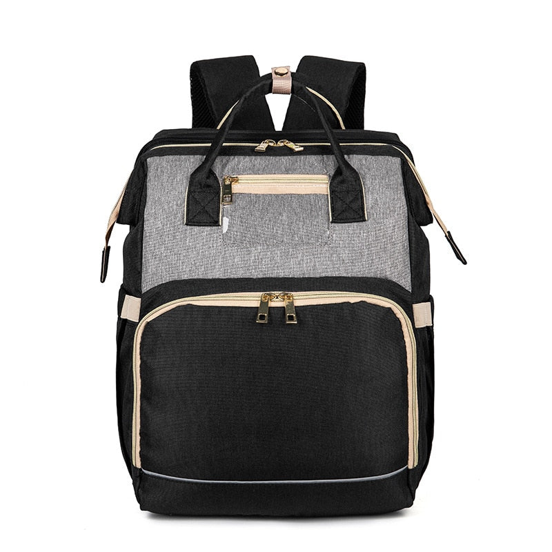 Átalakítható Baba Pelenkázó Hátizsák Hajtogatható Kiságyal – Vízálló, Többzsebős Dizájn