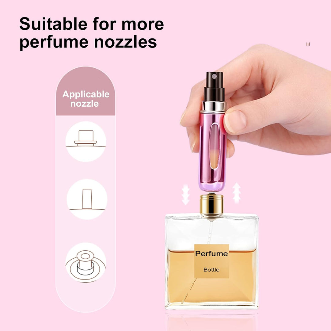 1+1 INGYEN – Mini Utántölthető Parfüm Aeroszol Palackok (5ml, 4 Darab)