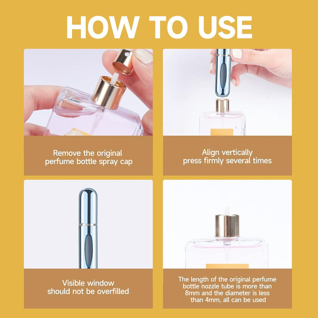 1+1 INGYEN – Mini Utántölthető Parfüm Aeroszol Palackok (5ml, 4 Darab)