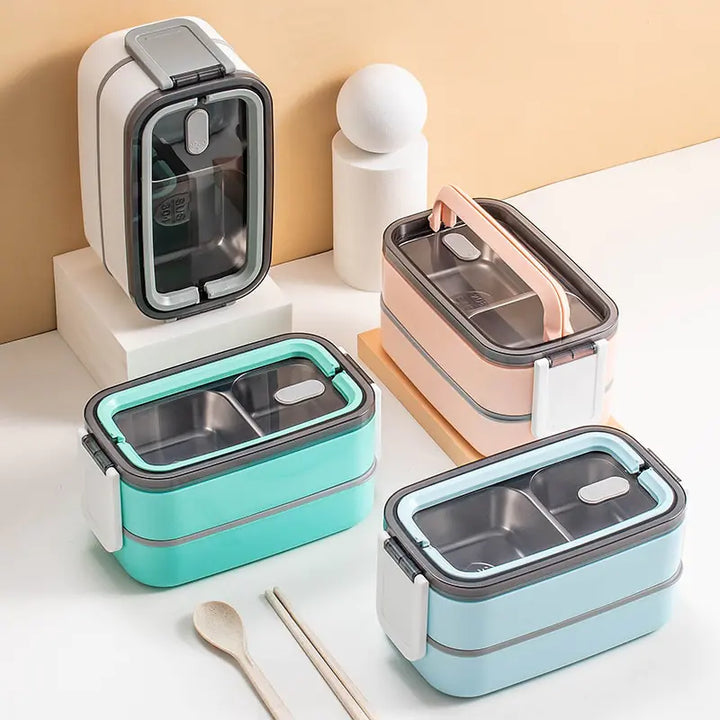 2-Rétegű Rozsdamentes Acél Bento Uzsonnás Doboz - MealMate