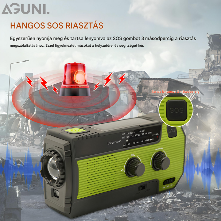 Hordozható Vészrádió Napenergia - PowerWave