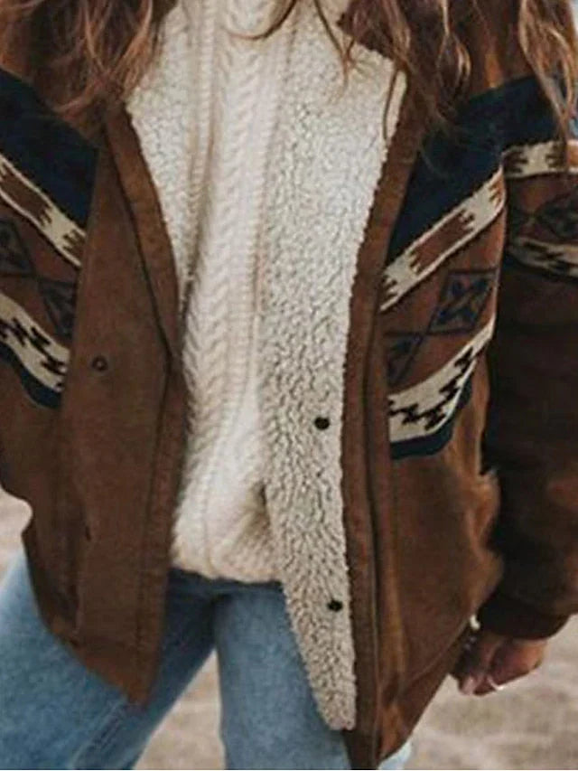 Meleg Retro Plüss Téli Dzseki - Daisy