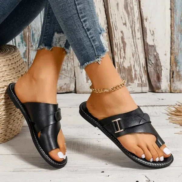 Orthopédiai női bőr szandál Hallux Valgus korrekcióval – Livia