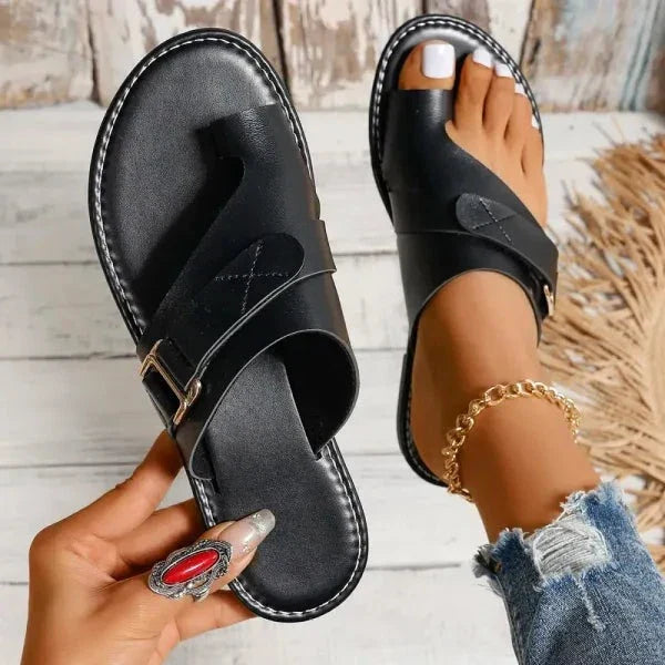 Orthopédiai női bőr szandál Hallux Valgus korrekcióval – Livia