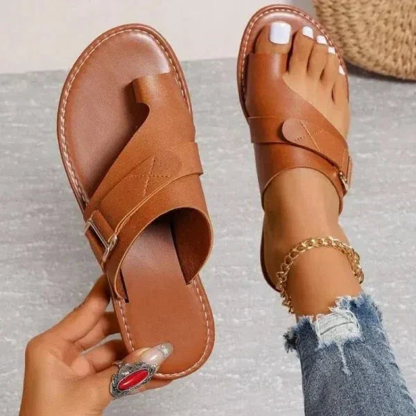Orthopédiai női bőr szandál Hallux Valgus korrekcióval – Livia