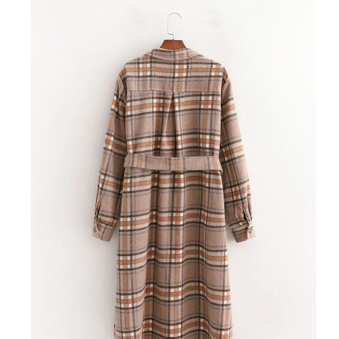 Kockás Őszi Ruha Övvel – Elodie