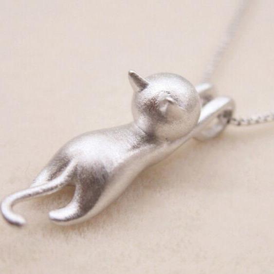 925 sterling ezüst Játékos Kitty Necklace - Mia