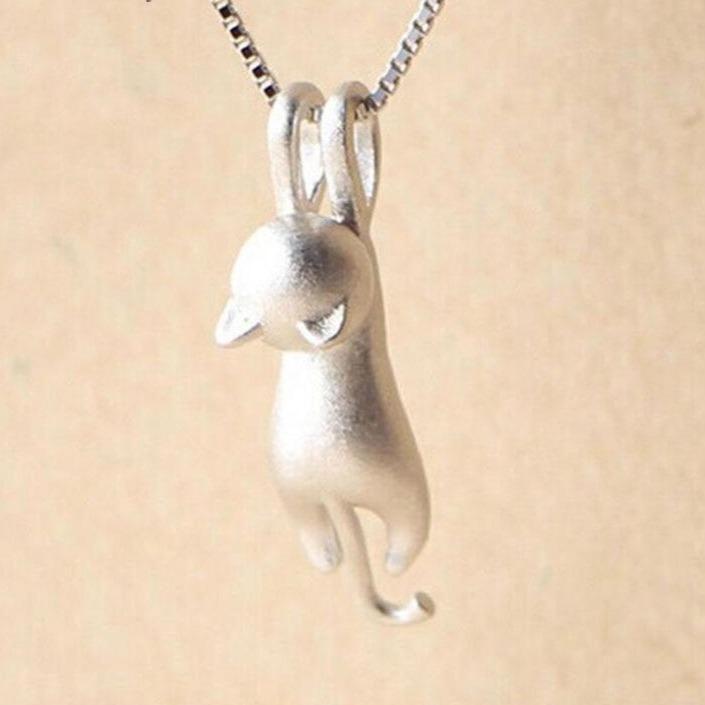 925 sterling ezüst Játékos Kitty Necklace - Mia
