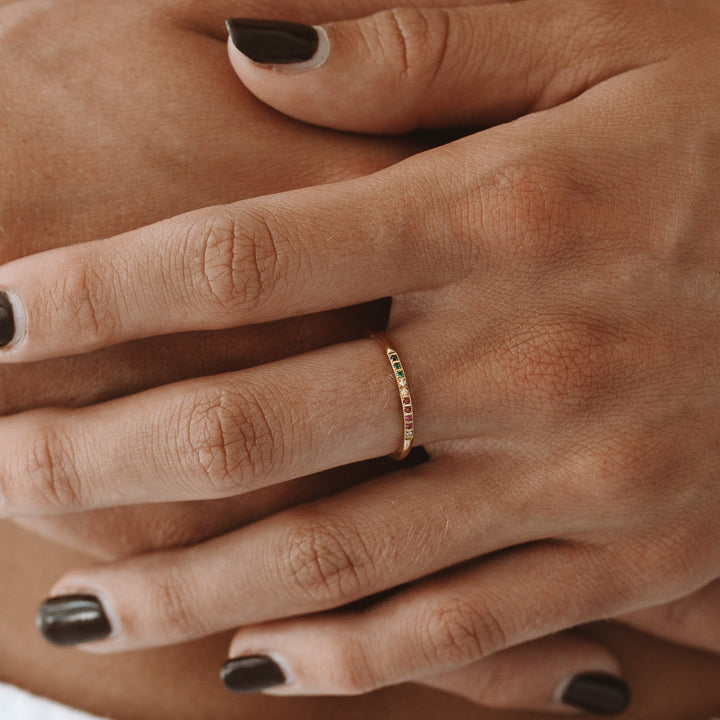 Arany gyűrű színes kövekkel - Solene