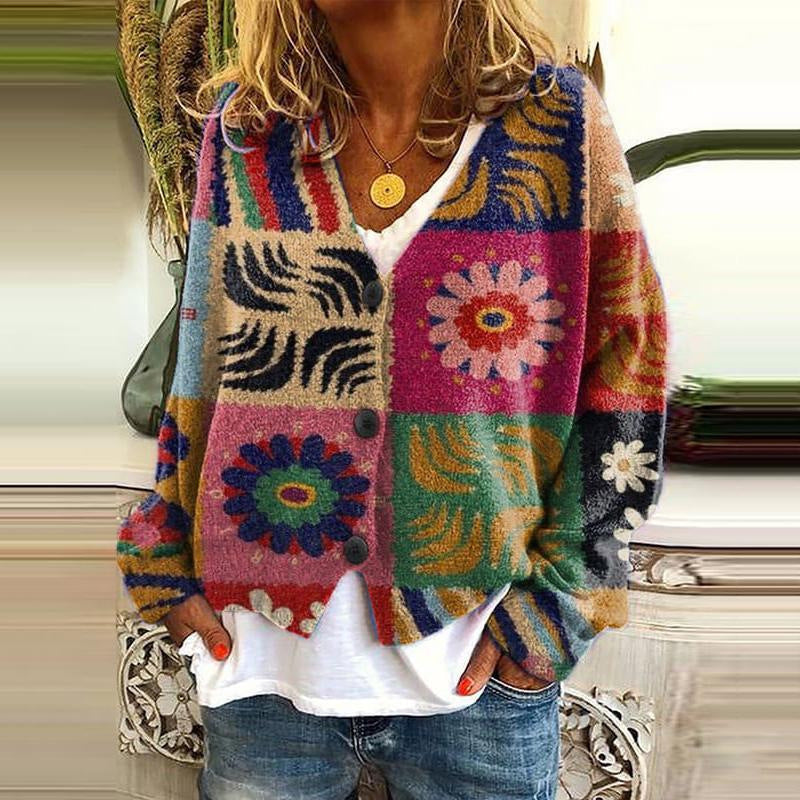 Trendi Patchwork Női Mellény Gombokkal - Elise