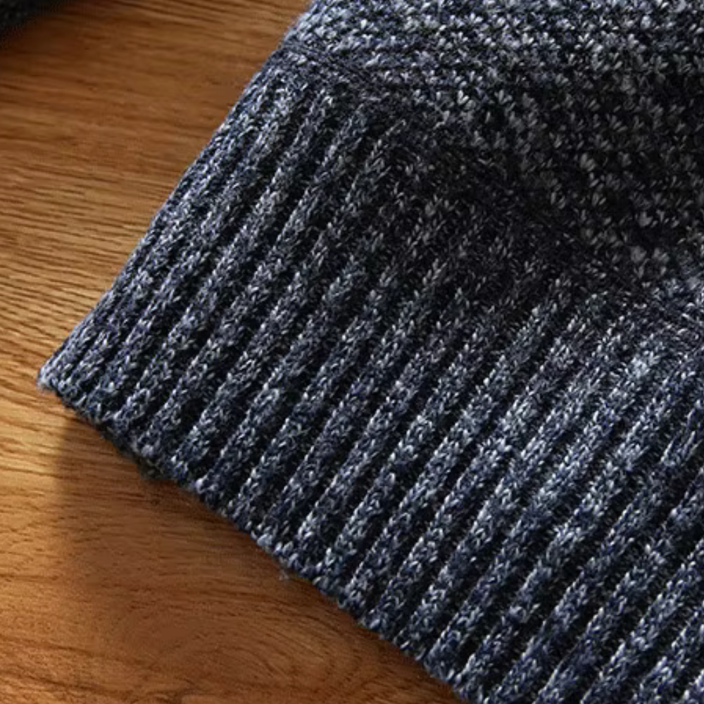 Shizley - Férfi pulóver magas nyakkal és cipzárral