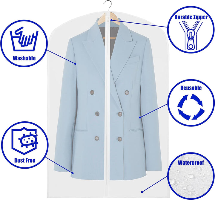 Átlátszó, teljes hosszúságú ruhazsákok - 10 db-os öltöny- és ruha tároló zsák (Vásárolj 1-et, és kapj 1-et INGYEN)