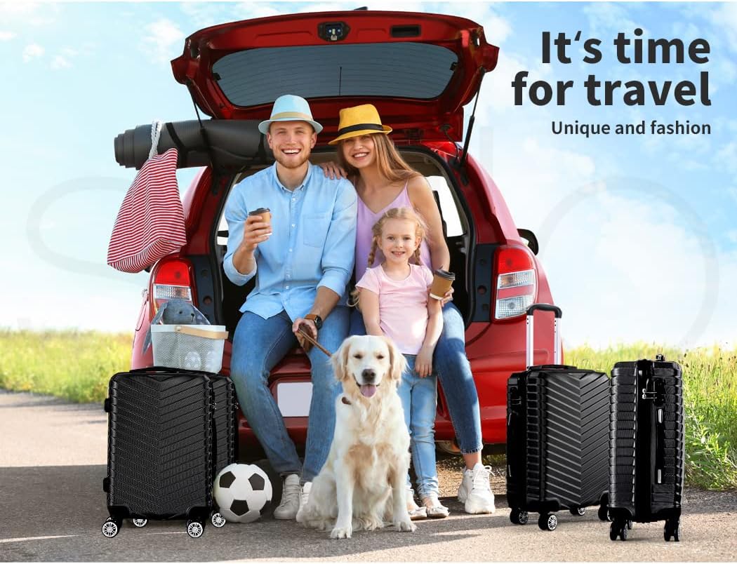 Kompakt és kemény héjú kézipoggyász bőrönd 360°-os forgó kerekekkel – Fekete