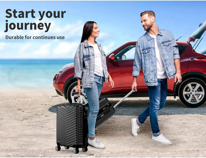 Kompakt és kemény héjú kézipoggyász bőrönd 360°-os forgó kerekekkel – Fekete