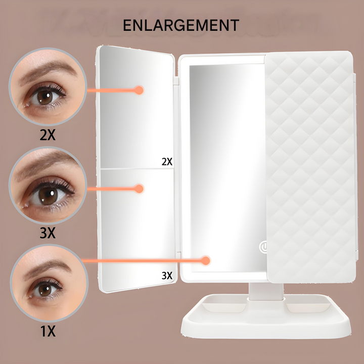 LED Make-up Tükör Háromszoros Megvilágítással - Clara
