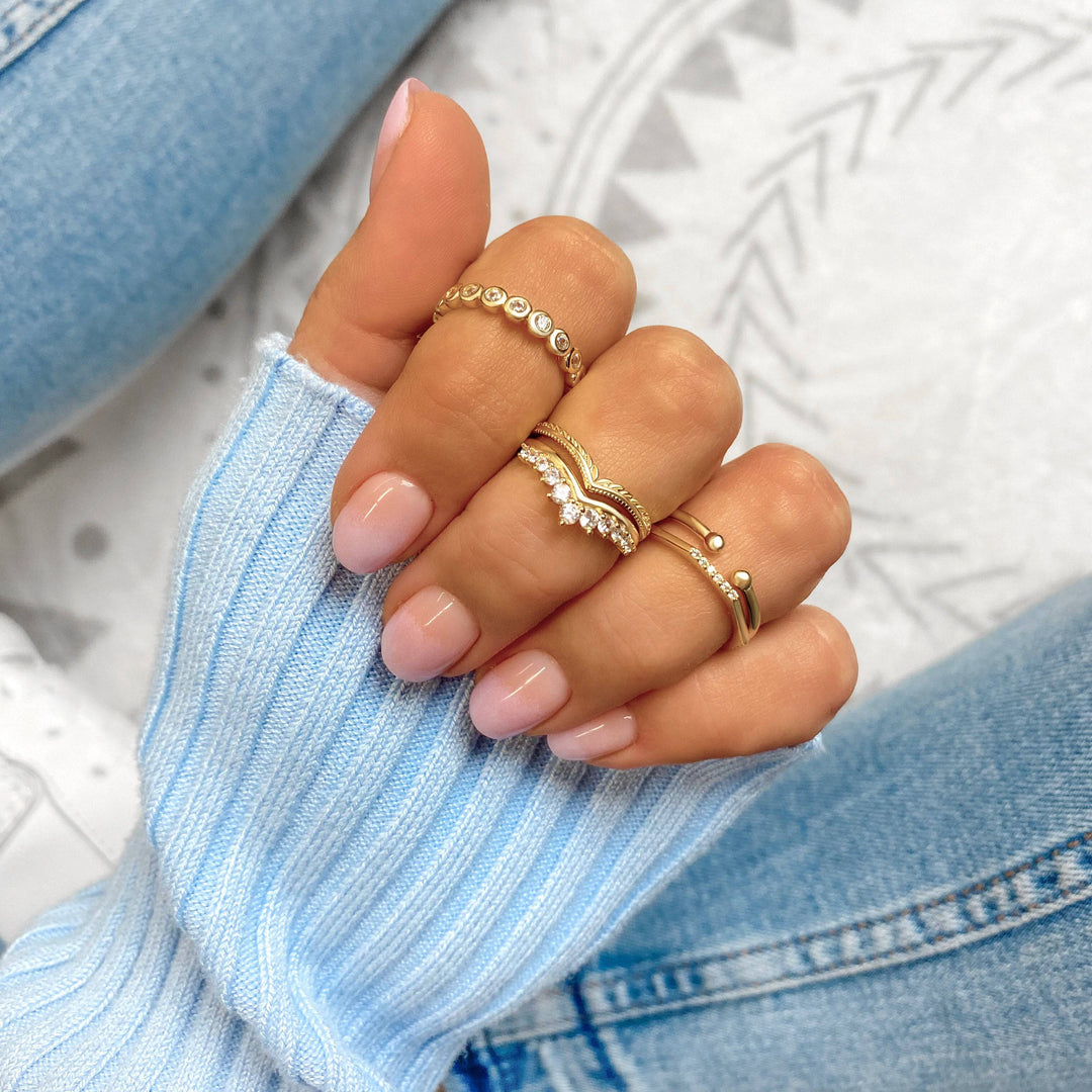 Stílusos Levélminta Gyűrű - Vera