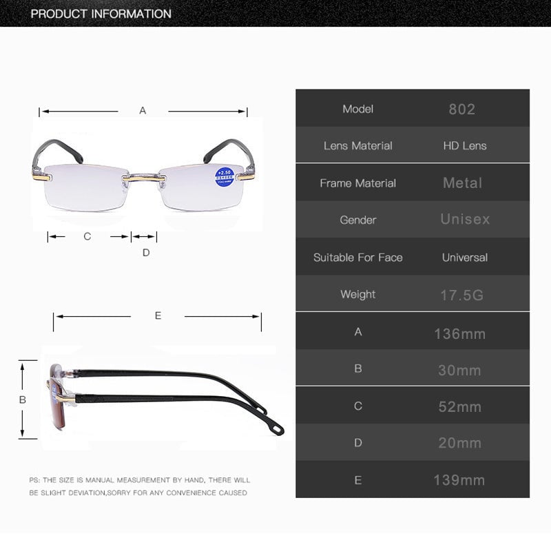 Multifokális kékfény elleni olvasószemüveg - VisionPlus