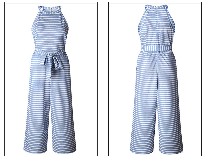 Laza és Stílusos Női Jumpsuit Derékpánttal és Csíkokkal – Nayla