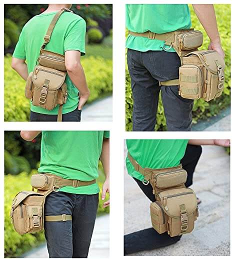 Tartós taktikai combtáska férfiaknak – Vízálló, többzsebes kialakítás