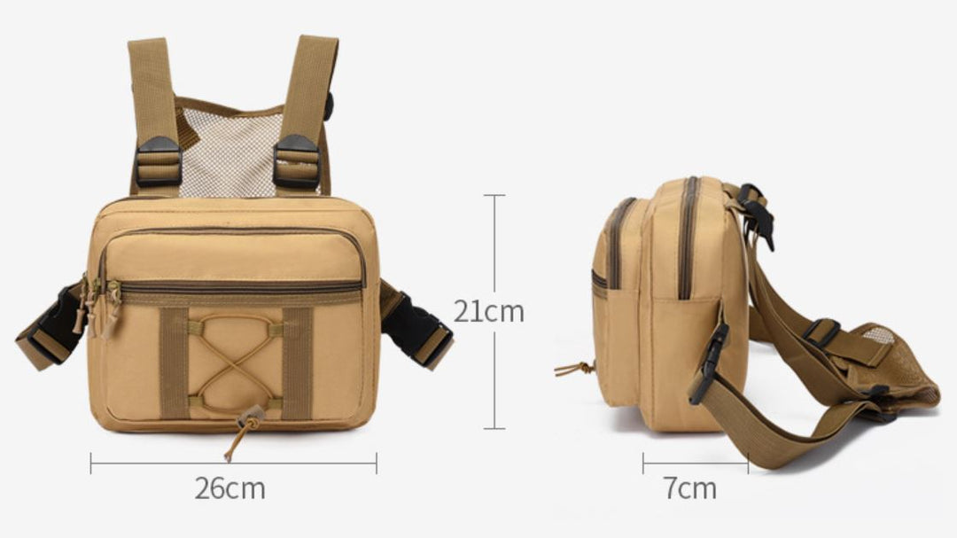 Tartós Taktikai Mellkasi Tartó Táska – Vízálló, Többzsebes Kültéri Felszerelés