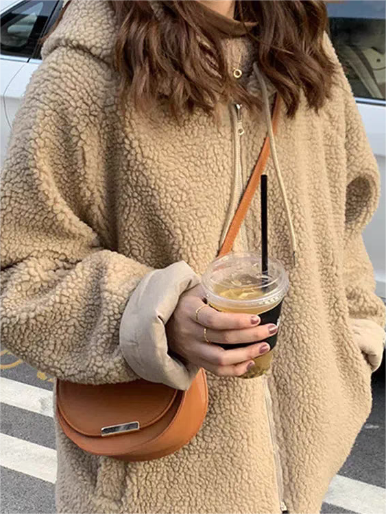 Meleg Oversized Női Kabát Kapucnival - Freya Fleece Parka