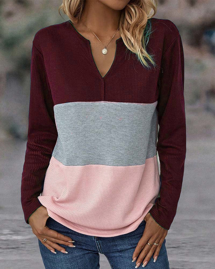 Casual Női Pulóver Színblokkal – Noëlle