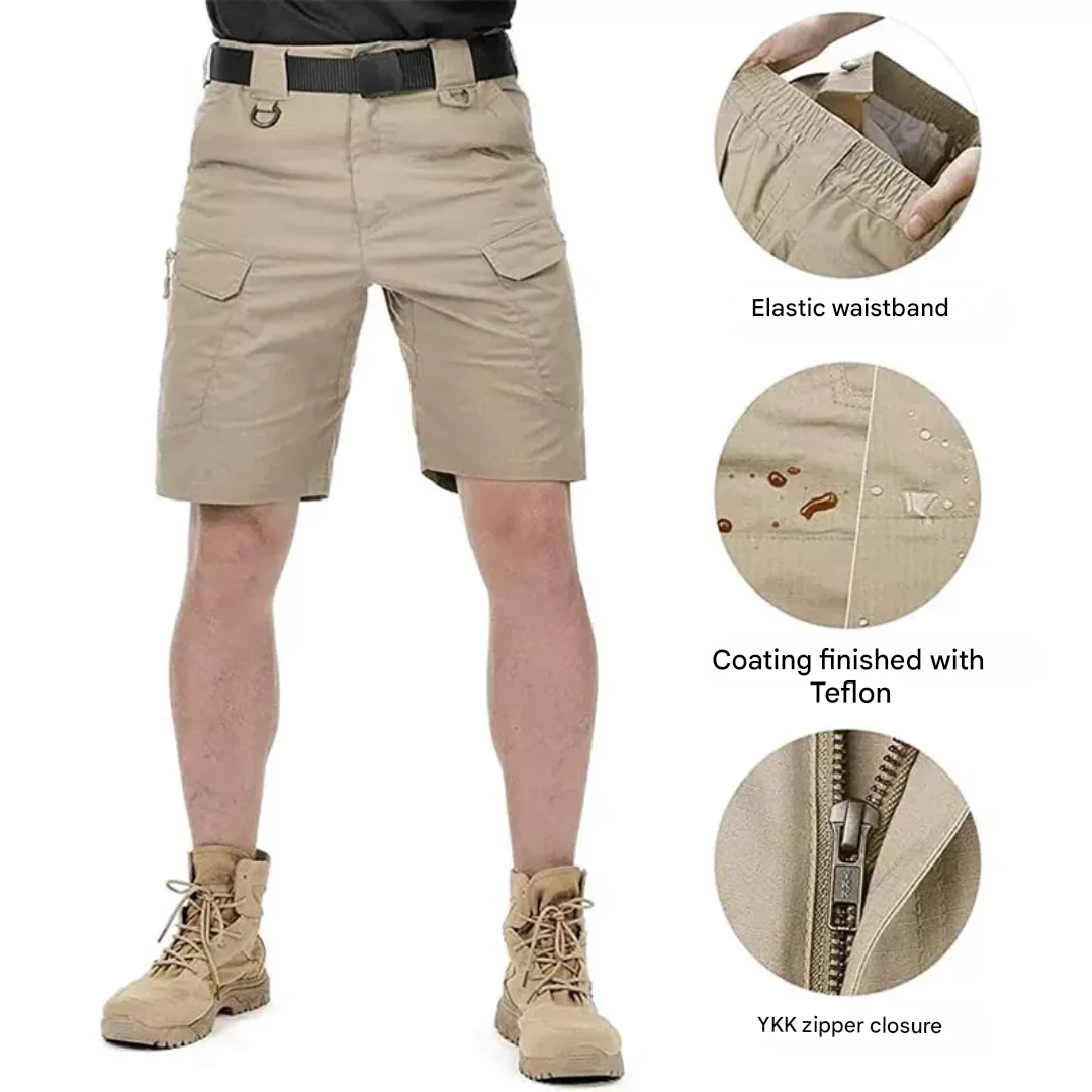 Férfi kültéri rövidnadrág 6 cipzáros zsebbel - FlexTrek Cargo Shorts