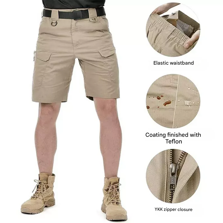Férfi kültéri rövidnadrág 6 cipzáros zsebbel - FlexTrek Cargo Shorts