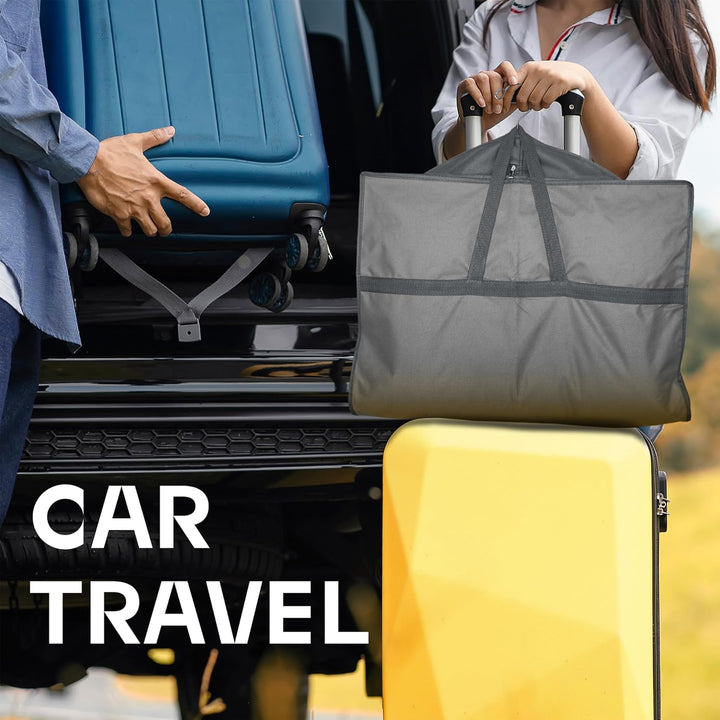 Nehéz kivitelű utazó ruhatartó táska átlátszó ablakkal és kiegészítő zsebekkel – 1+1 INGYEN