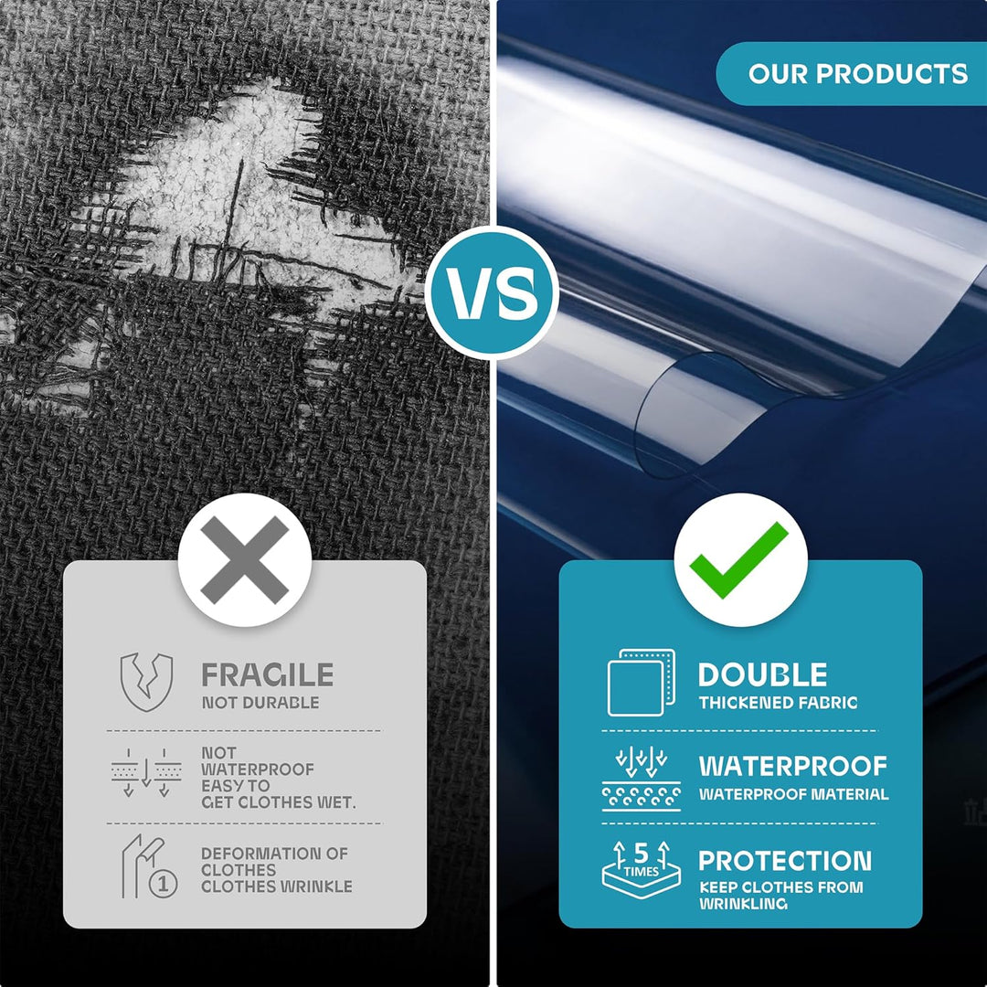 Nehéz kivitelű utazó ruhatartó táska átlátszó ablakkal és kiegészítő zsebekkel – 1+1 INGYEN