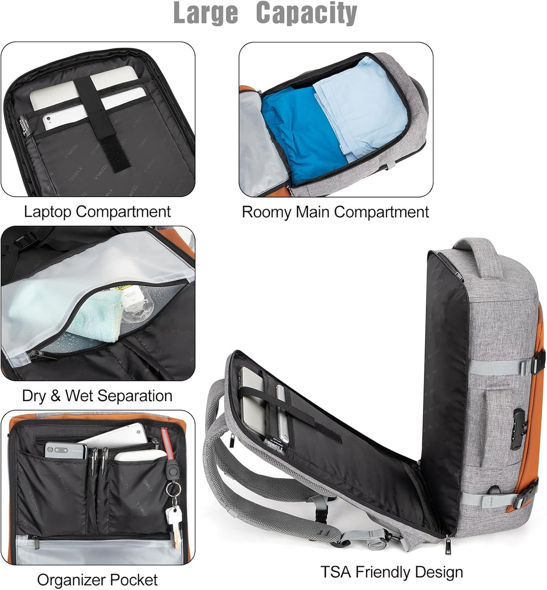 40L Vízhatlan Utazási Laptop Hátizsák USB Porttal és Lopásgátló Zárral – AeroPack