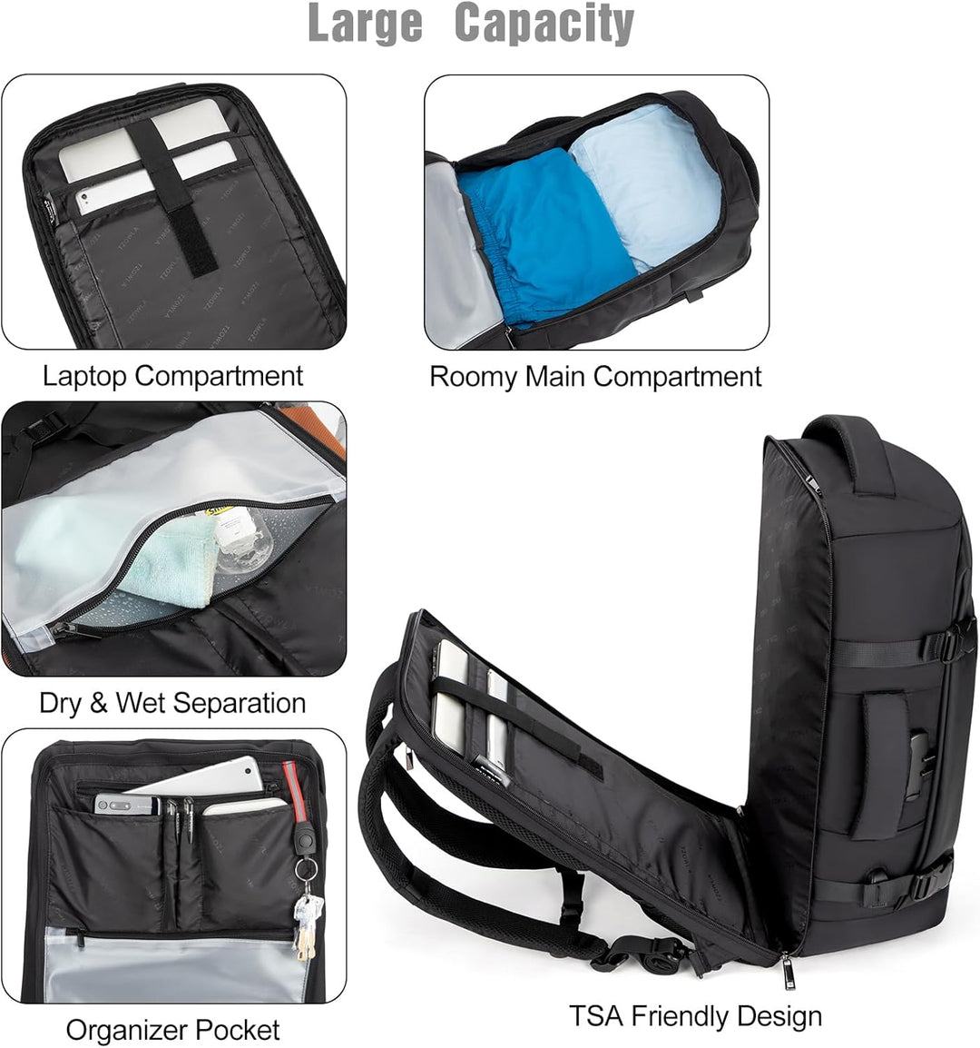 40L Vízhatlan Utazási Laptop Hátizsák USB Porttal és Lopásgátló Zárral – AeroPack