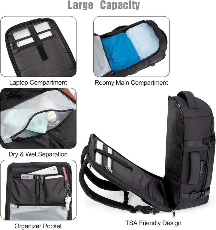 40L Vízhatlan Utazási Laptop Hátizsák USB Porttal és Lopásgátló Zárral – AeroPack