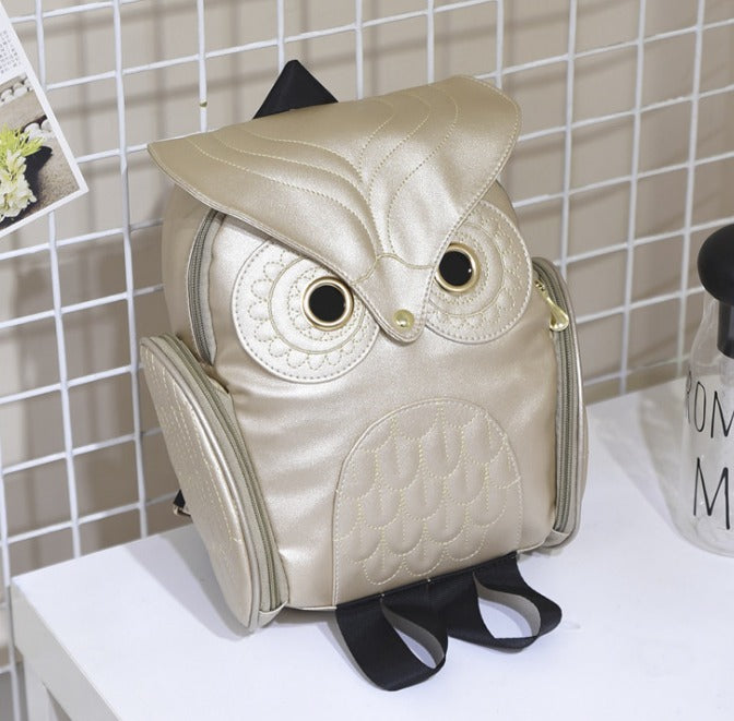 PU bőr baglyos hátizsák nőknek – Több zsebes kialakítás