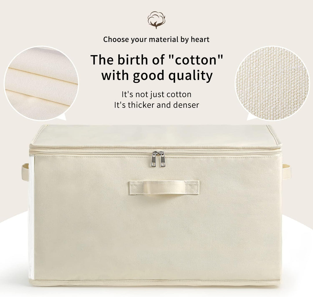 Vászon Ruhatároló Szervező Készlet – Kétirányú Cipzáras Táska Fogantyúkkal és Ablakkal