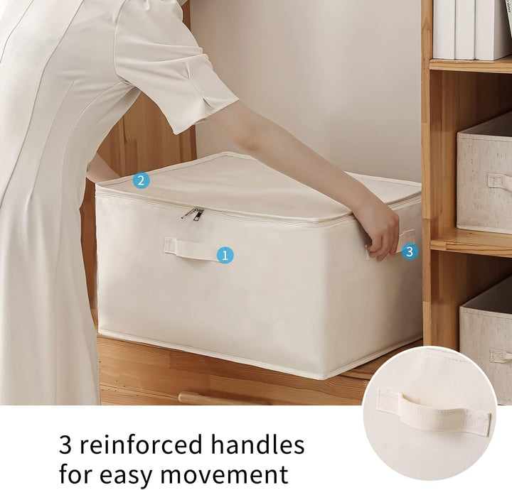 Vászon Ruhatároló Szervező Készlet – Kétirányú Cipzáras Táska Fogantyúkkal és Ablakkal