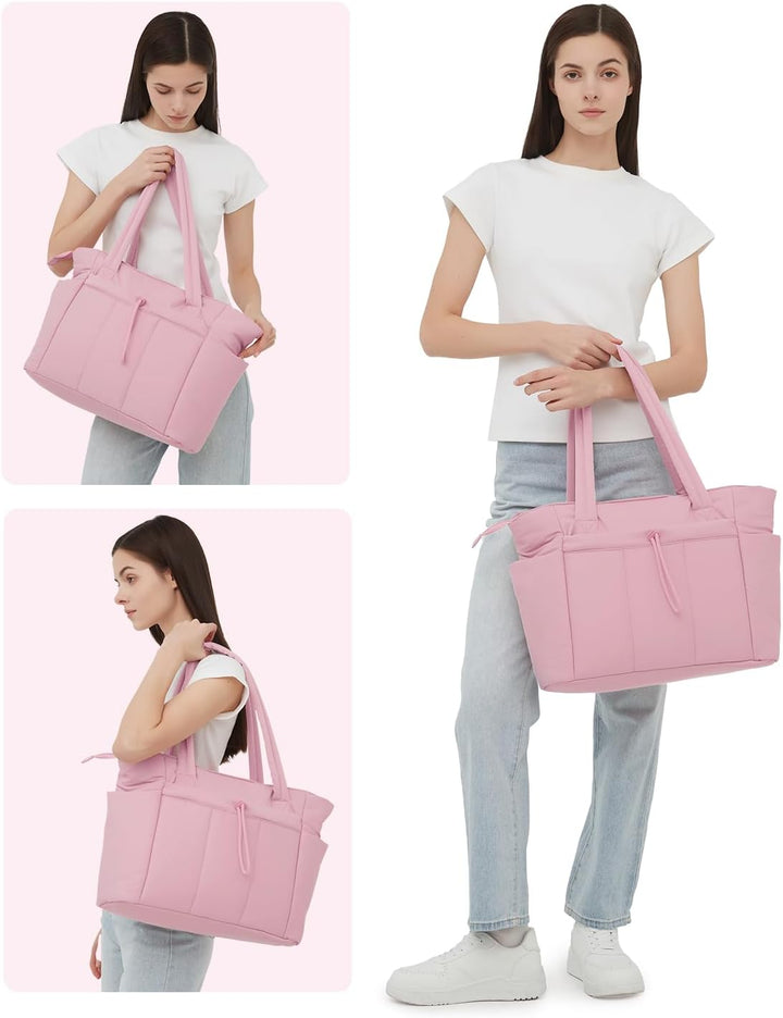 Varrt pufi táska pohártartóval és laptop rekesszel utazáshoz és munkához