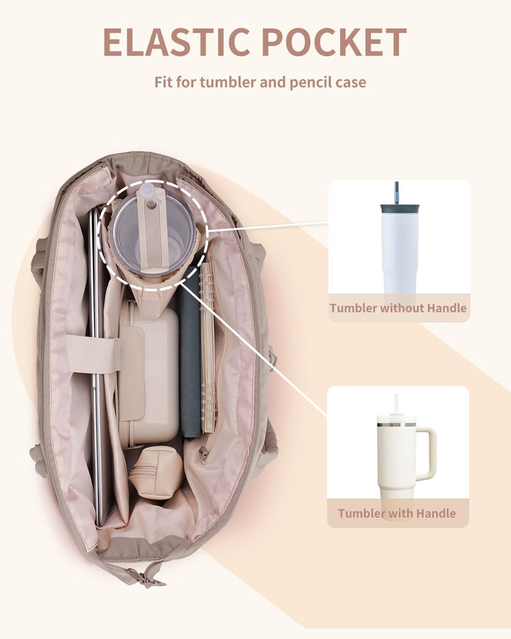 Varrt pufi táska pohártartóval és laptop rekesszel utazáshoz és munkához