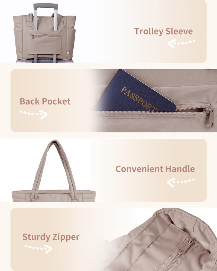 Varrt pufi táska pohártartóval és laptop rekesszel utazáshoz és munkához