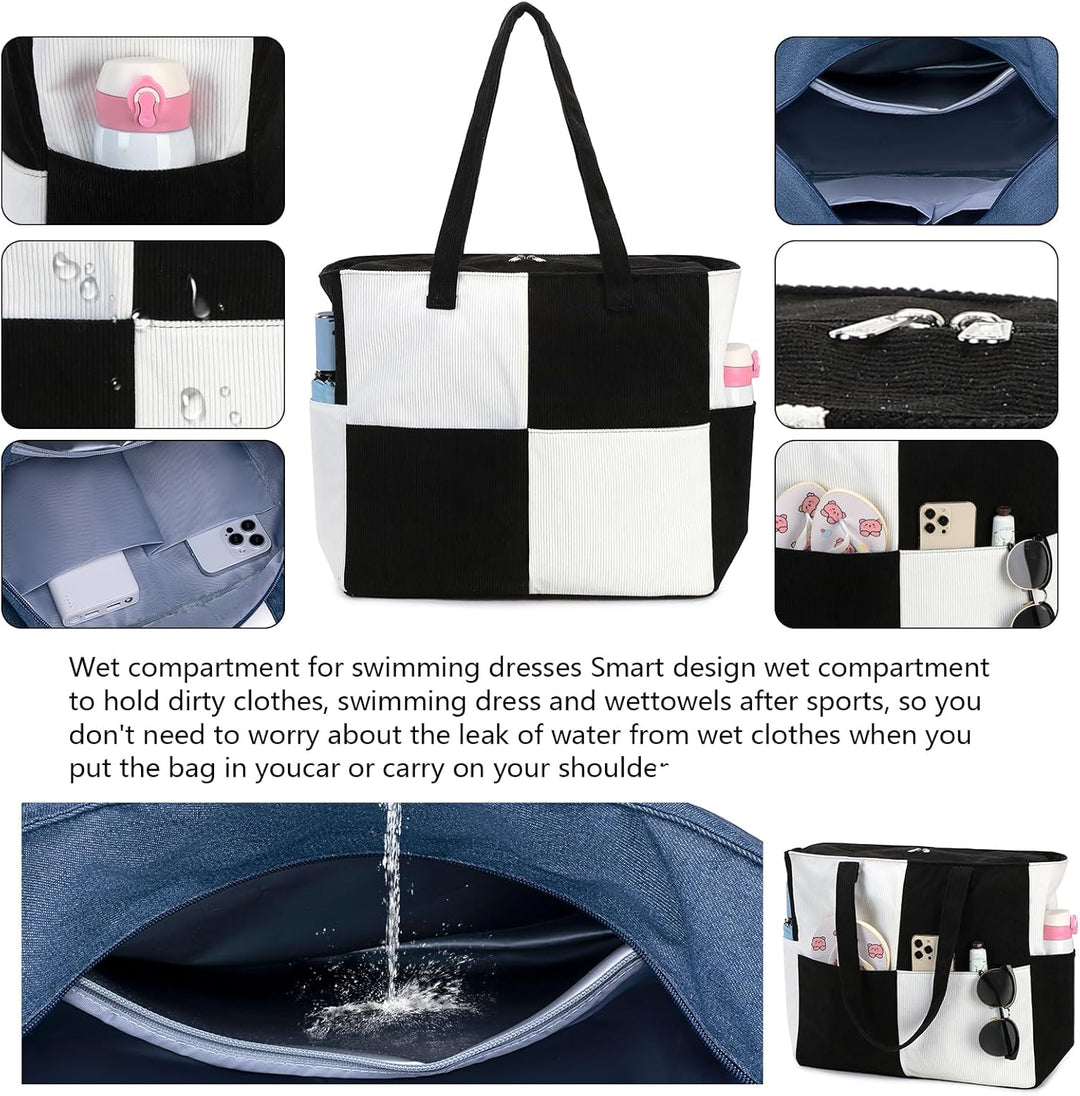 Extra nagy vízálló strandtáska nedves rekesszel – Vásárolj 1-et, és 1 ingyen van!