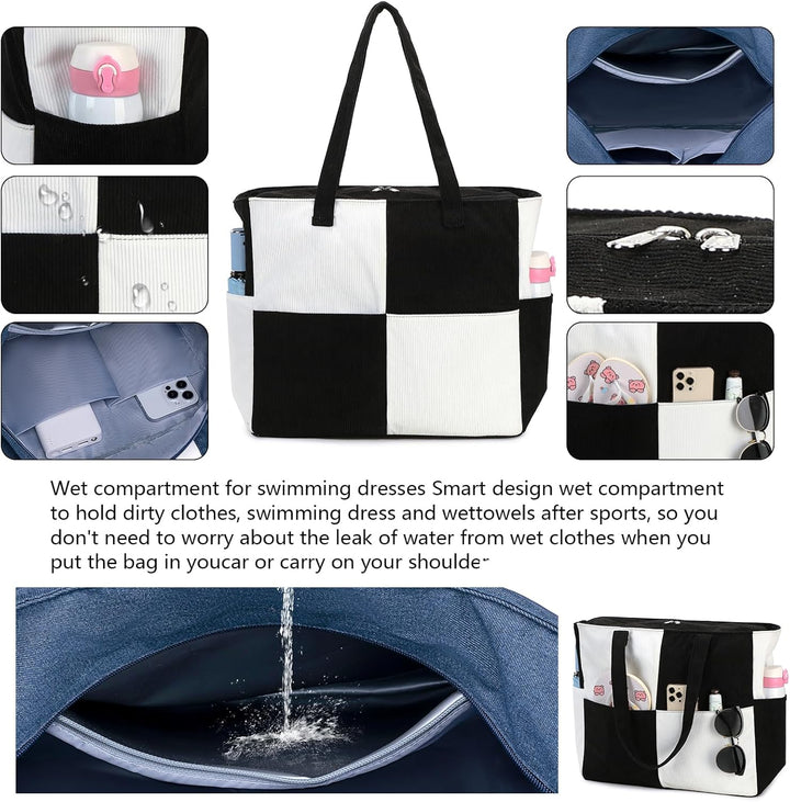 Extra nagy vízálló strandtáska nedves rekesszel – Vásárolj 1-et, és 1 ingyen van!