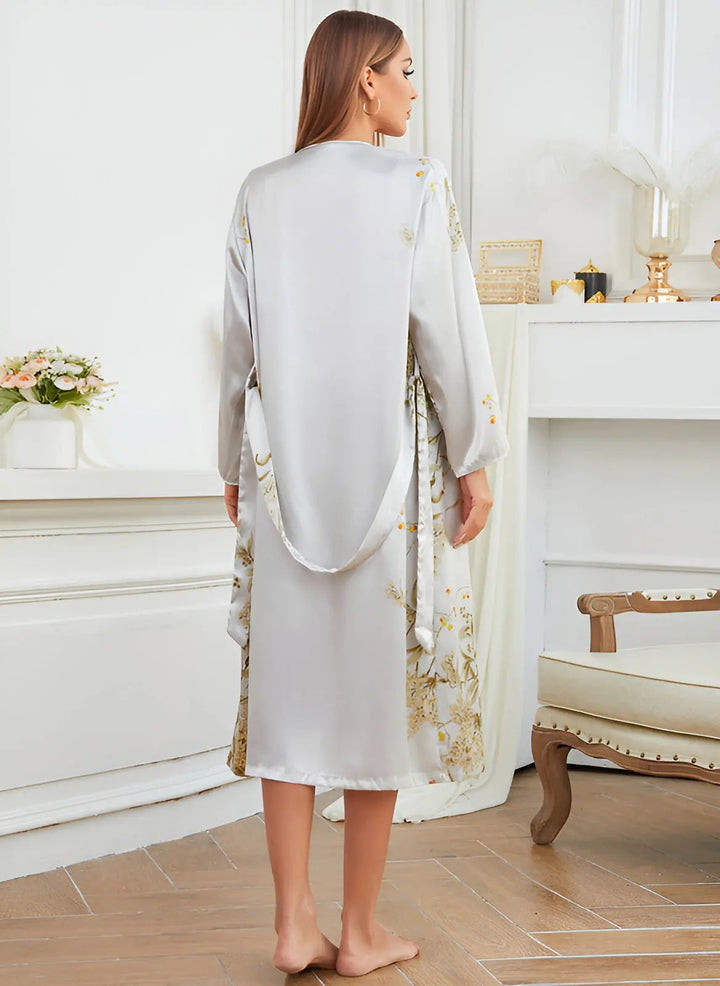 Két részes selyemruha-kimono szett nőknek – Livia