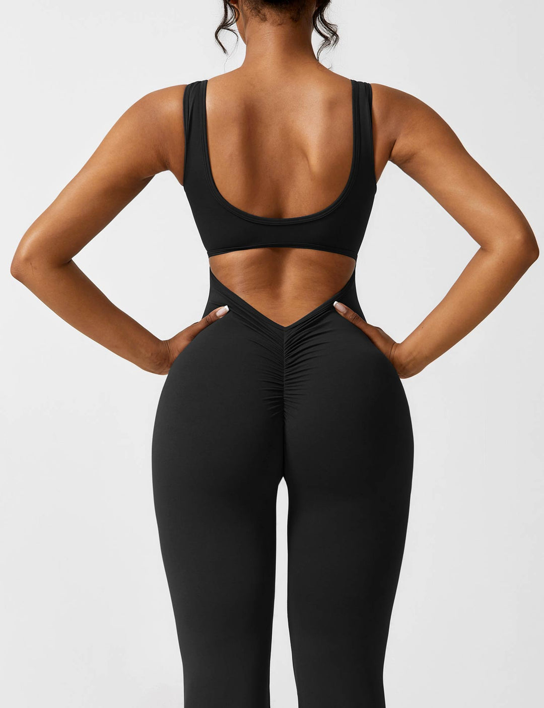 Vissza nélküli jumpsuit, széles szárú nadrággal – Liv