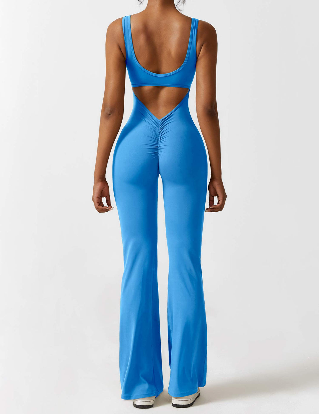 Vissza nélküli jumpsuit, széles szárú nadrággal – Liv