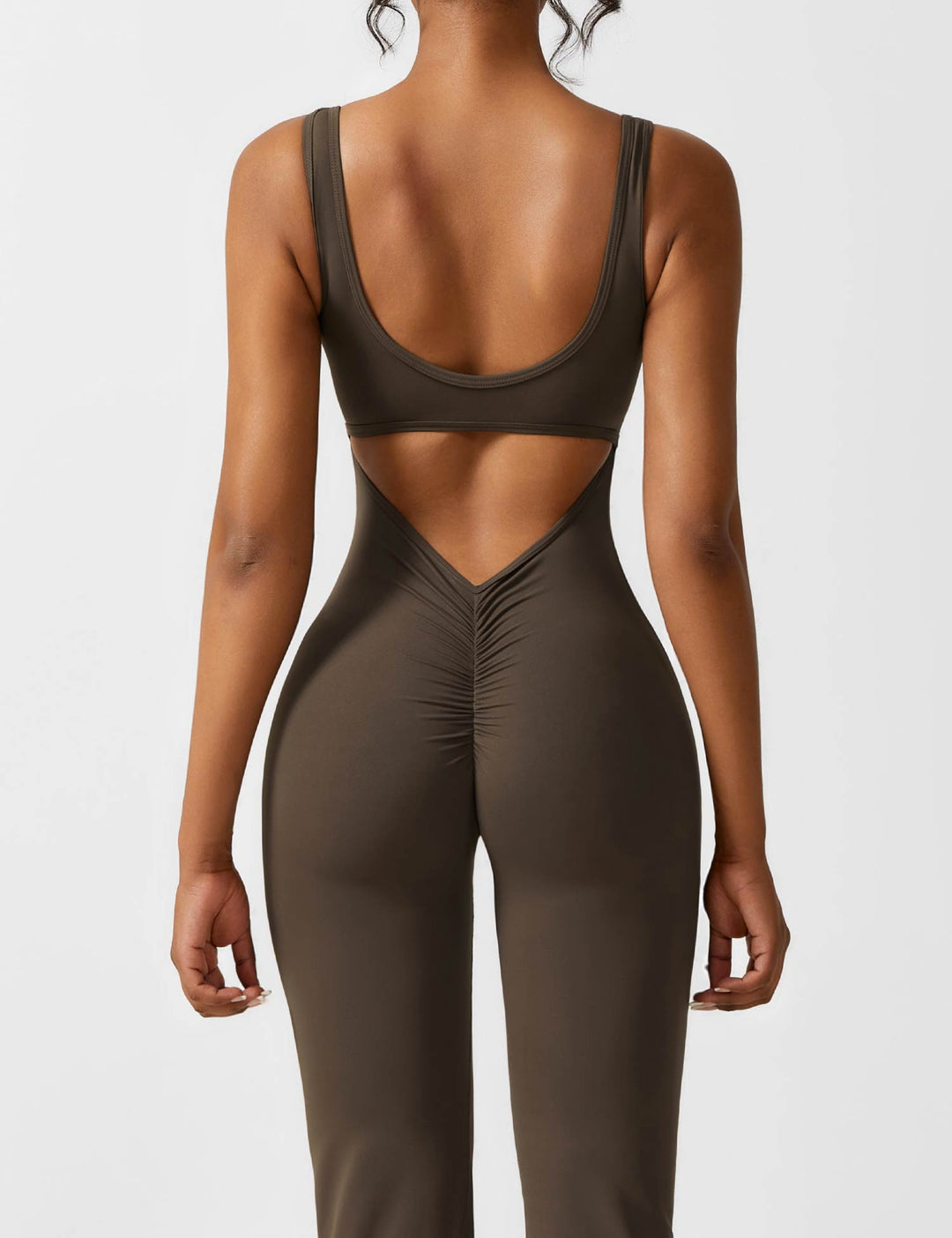 Vissza nélküli jumpsuit, széles szárú nadrággal – Liv