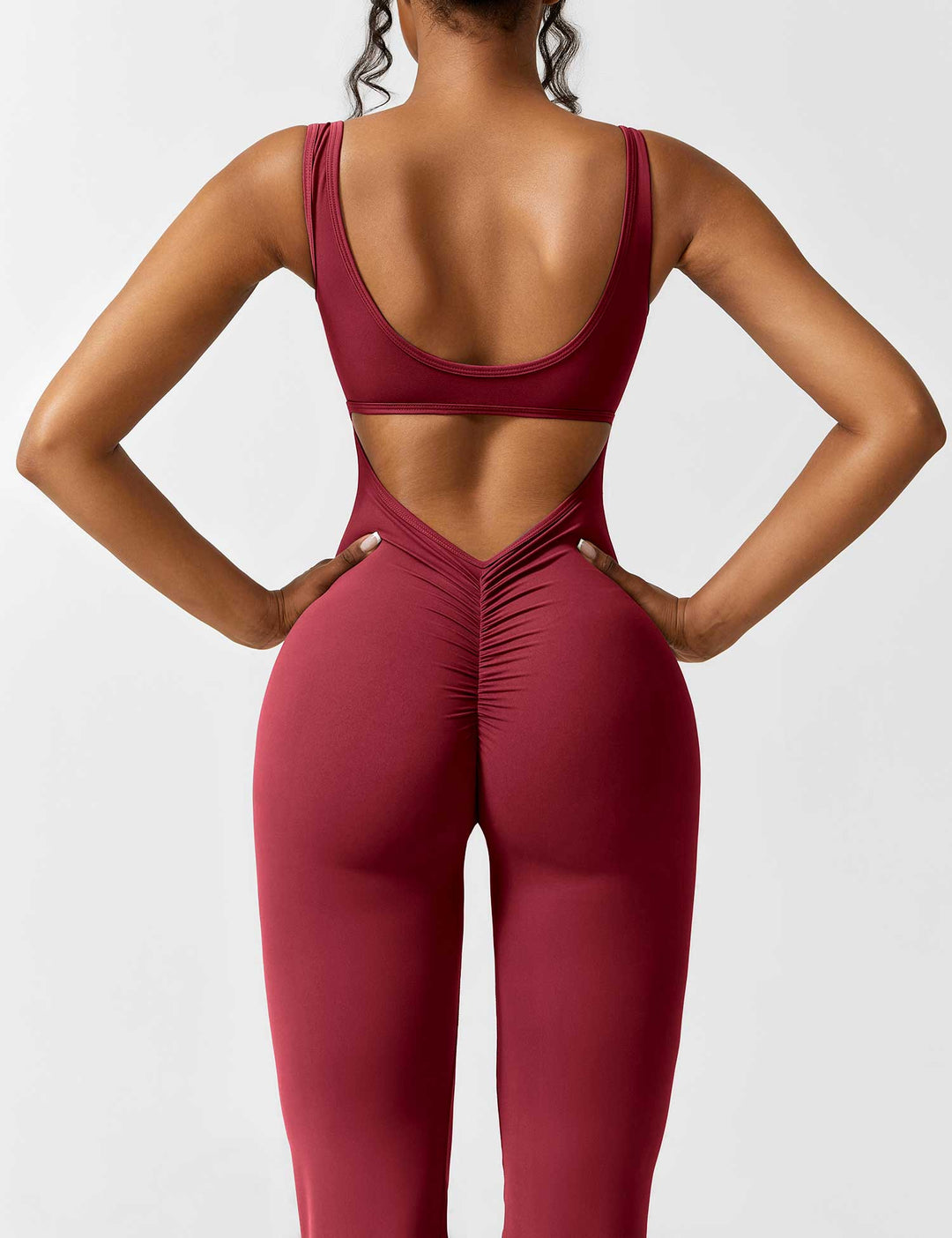 Vissza nélküli jumpsuit, széles szárú nadrággal – Liv